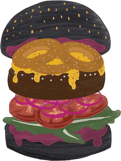 Der Tsunami Sea Burger mit schwarzem Bun